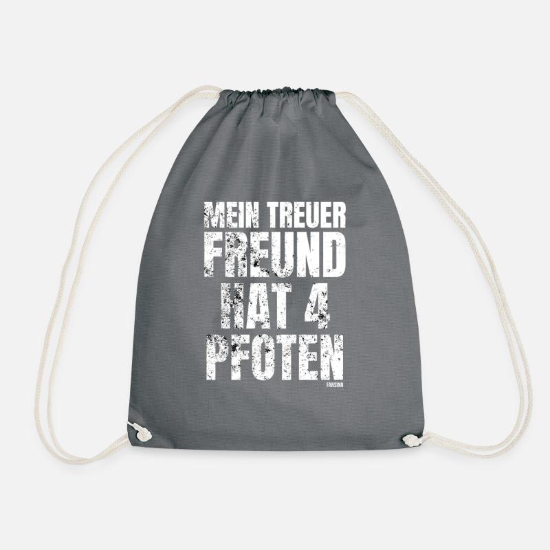 Hunde Spruch treuer Freund hat Pfoten - Turnbeutel - Grau