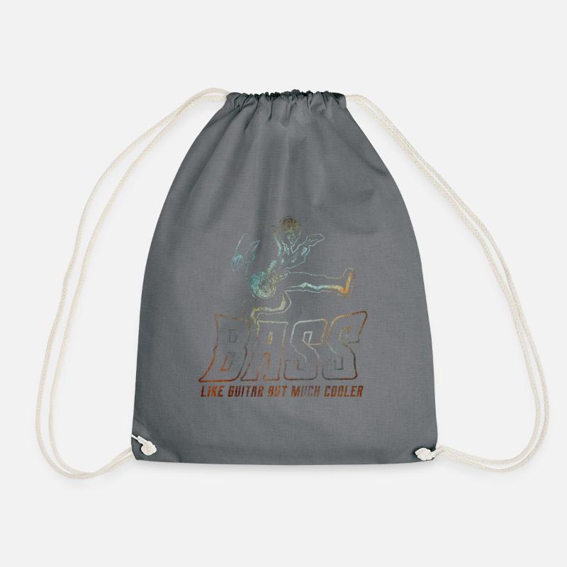 Gitarre, E-Gitarre, Bass, Geschenk, Geschenkidee - Turnbeutel - Grau
