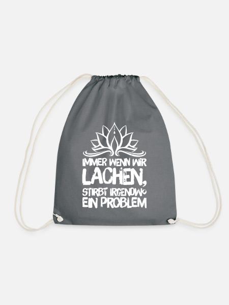 Yoga Meditation Spiritualität Lachen Weiß - Turnbeutel - Grau