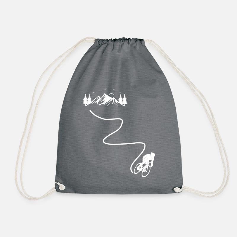 Cycling Cycling Cycling Downhill - Drawstring Bag - grey