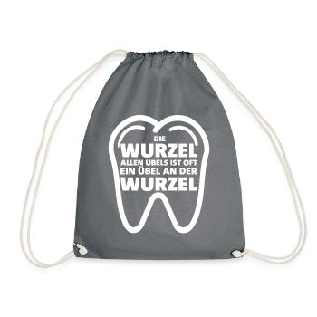 Zahnarzt Lustiger Spruch - Turnbeutel - Grau - Vorne