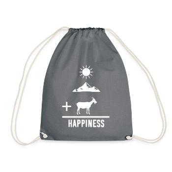 Goat billy goat happiness - Drawstring Bag - grey - Front