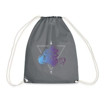 Motorbike motorcyclist purple abstract - Drawstring Bag - grey - Front