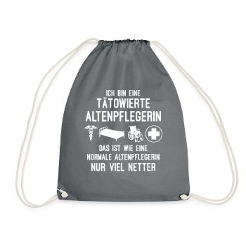 Tätowierte Altenpflegerin - Turnbeutel - Grau - Vorne
