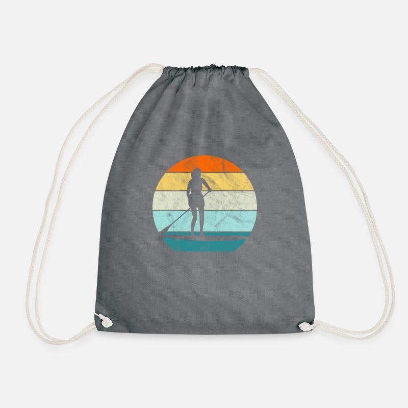 Sunset Women Stand up paddle - Drawstring Bag - grey