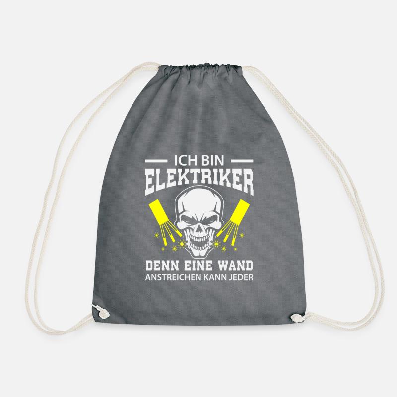 Elektriker Lustig - Turnbeutel - Grau