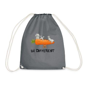 Funny rabbit cute bunny carrot design - Drawstring Bag - grey - Front