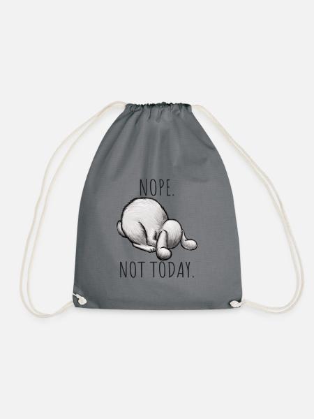 Hase Nicht Heute lustiges Kaninchen Nope Not Today - Turnbeutel - Grau