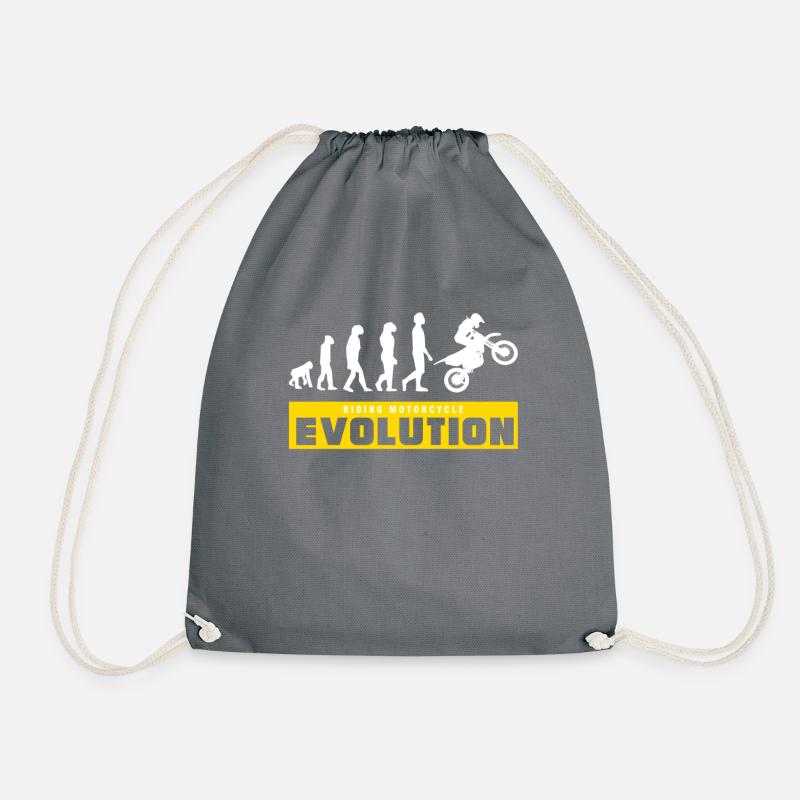 Riding Mototcycle Evolution - Turnbeutel - Grau