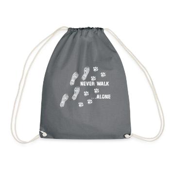Never Walk Alone Katze Pfote - Turnbeutel - Grau - Vorne