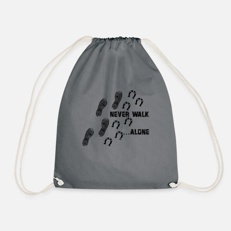 Never Walk Alone Pferd Hufeisen Schuh Abdruck - Turnbeutel - Grau