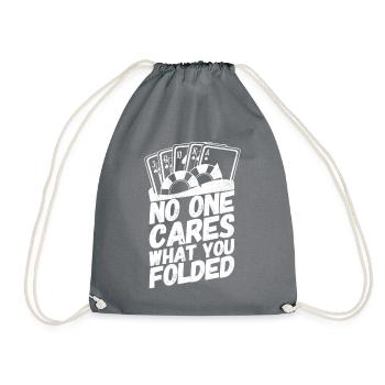Poker Pokern Karten Sprüche Folded - Turnbeutel - Grau - Vorne