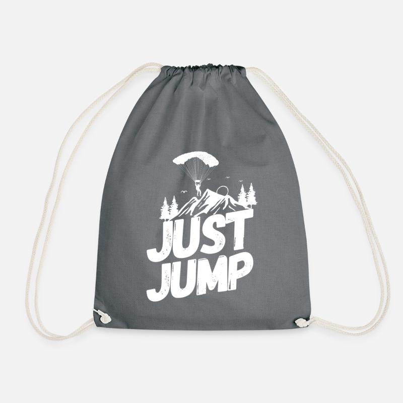 Parachute skydiving spring - Drawstring Bag - grey