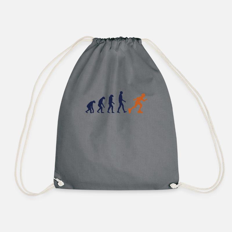 Skater Evolution Retro Roller Skating Development - Drawstring Bag - grey