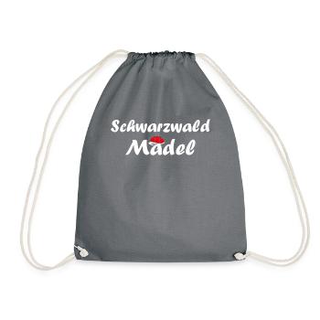 Schwarzwaldmädel Bollenhut Schwarzwald Heimat - Turnbeutel - Grau - Vorne