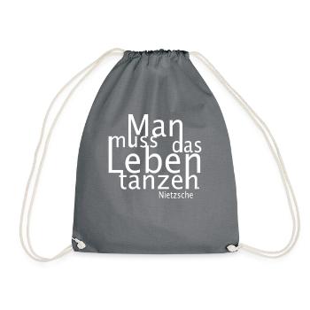 Philosophisches Zitat von Nietzsche. - Turnbeutel - Grau - Vorne