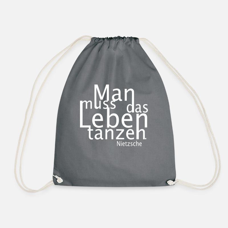 Philosophisches Zitat von Nietzsche. - Turnbeutel - Grau