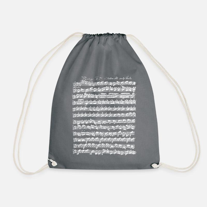 Bach Partita No. 3 in E major Violin Preludio Music - Drawstring Bag - grey