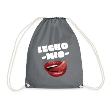 LECKO MIO - DAS LUSTIGE ZUNGEN SPRUCH MOTIV - Turnbeutel - Grau - Vorne