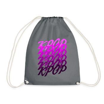 Kpop Kdrama vagues Écriture Coréenne Saranghae K-Pop - Sac de sport léger - gris - Devant
