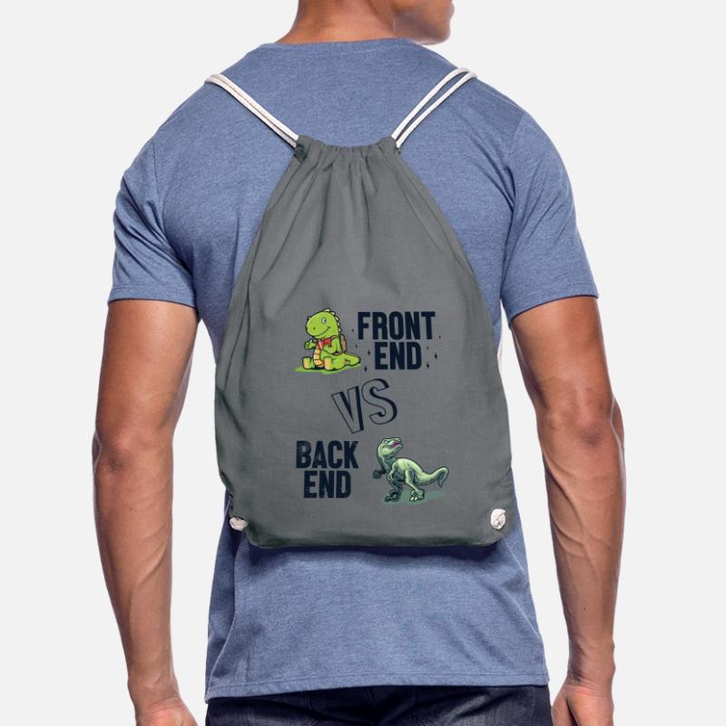 Frontend vs. Backend Developer Full Stack Drawstring Bag