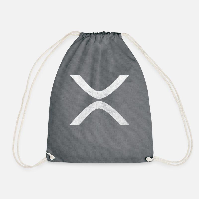 Ripple Logo Cryptocurrency Hodl Crypto Investor XRP - Drawstring Bag - grey