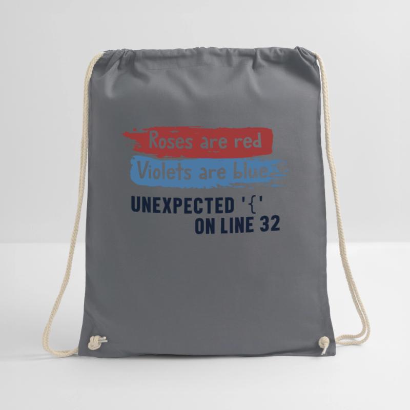 Unexpected { on Line 32 Engineer Coder Software Drawstring Bag