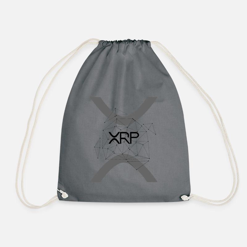 Ripple XRP Cryptocurrency HODL Ripple Logo Networked - Drawstring Bag - grey