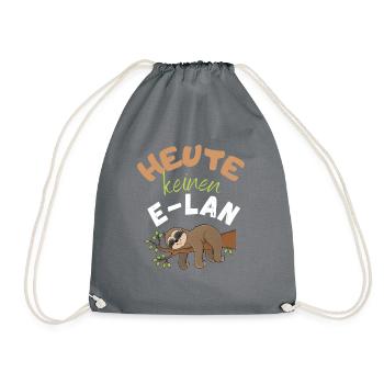 HEUTE KEIN ELAN! LUSTIGES FAULTIER MOTIV - Turnbeutel - Grau - Vorne