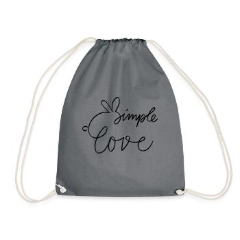 Simple Love Rabbit - Drawstring Bag - grey - Front