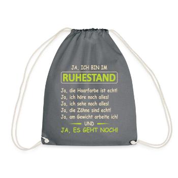 Rentner 2021 Lustiger Spruch Renteneintritt Rente - Turnbeutel - Grau - Vorne