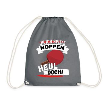 TISCHTENNIS NOPPEN SPIELER SPRUCH DESIGN SHIRT - Turnbeutel - Grau - Vorne