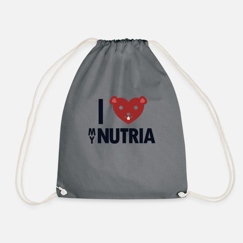 I love my Nutria Biberratte Sumpfbiber Biber - Turnbeutel - Grau