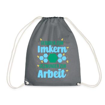 Biene Imker Geschenk Honig Honig Dealer Hobby - Turnbeutel - Grau - Vorne