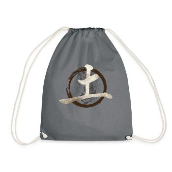 Japanese Symbol For Earth - Japanese Kanji - Drawstring Bag - grey - Front