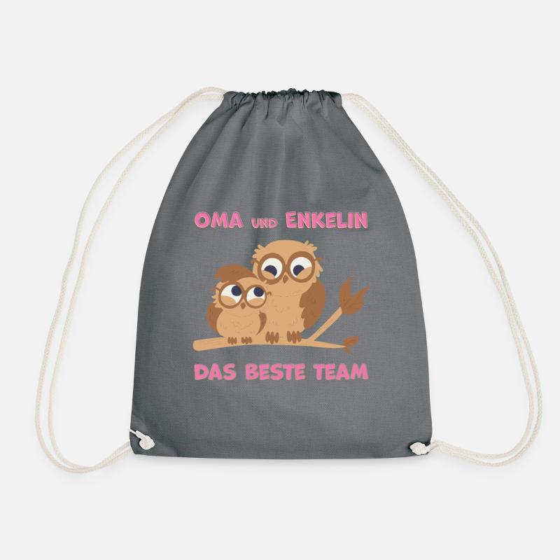 Oma und Enkelin das beste Team Eulen - Turnbeutel - Grau