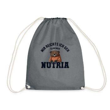 Mir reichts ich geh zum Nutria Sumpfbiber Biber - Turnbeutel - Grau - Vorne
