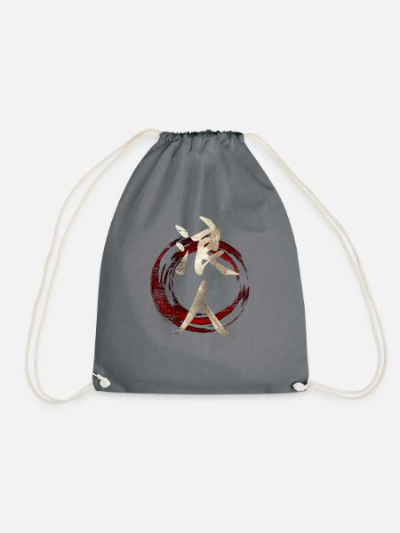 Japanisches Symbol Kanji für Ronin - Turnbeutel - Grau