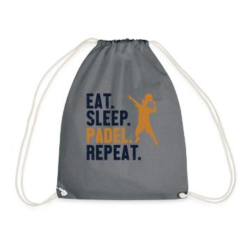 Eat Sleep Padel Repeat Platform Tennis Paddleball - Drawstring Bag - grey - Front