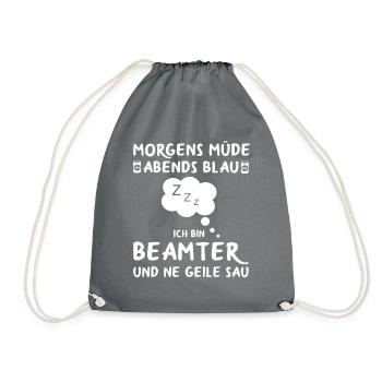 Beamter Verbeamtet Beamten Beamte Sprüche - Turnbeutel - Grau - Vorne