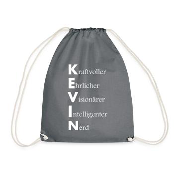 Name Kevin lustige Beschreibung - Turnbeutel - Grau - Vorne