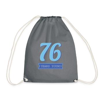 76 Years Gift for Grandparents 76th Birthday - Drawstring Bag - grey - Front