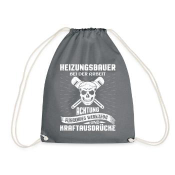 Heizungsbauer Heizungsbau Klempner Installateur - Turnbeutel - Grau - Vorne
