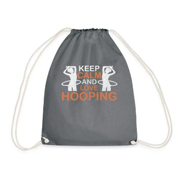 Keep Calm And Love Hooping Hulahoop Hula Sport - Turnbeutel - Grau - Vorne
