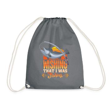 Angeln Angler Fische Fischer Sprüche Petri Heil - Turnbeutel - Grau - Vorne