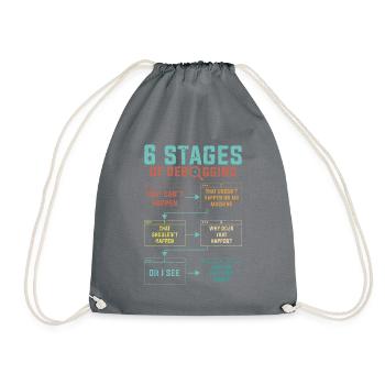 Programmierer 6 Stages of debugging - Turnbeutel - Grau - Vorne