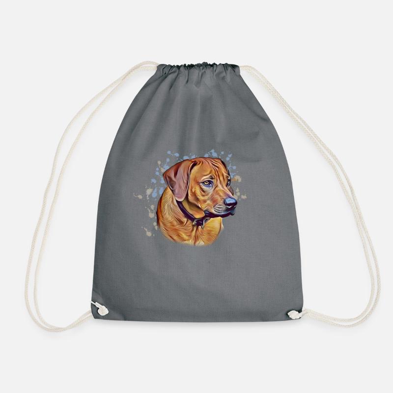 Rhodesian Ridgeback Portrait Hundebesitzer - Turnbeutel - Grau