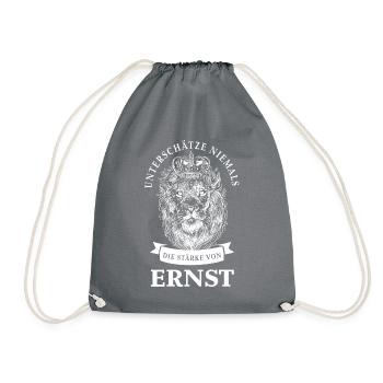 Ernst Geschenk Name Löwe - Turnbeutel - Grau - Vorne