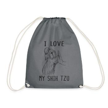 I Love My Shih Tzu J’aime Shih Tzu - Sac de sport léger - gris - Devant