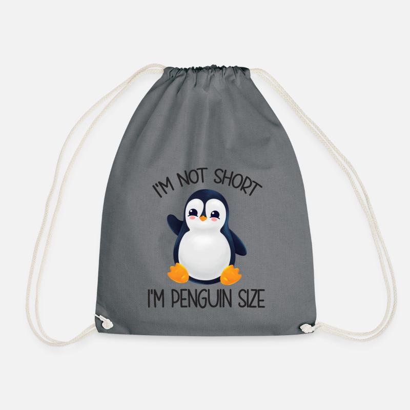 Pinguin I'm Not Short I'm Penguin Size - Turnbeutel - Grau